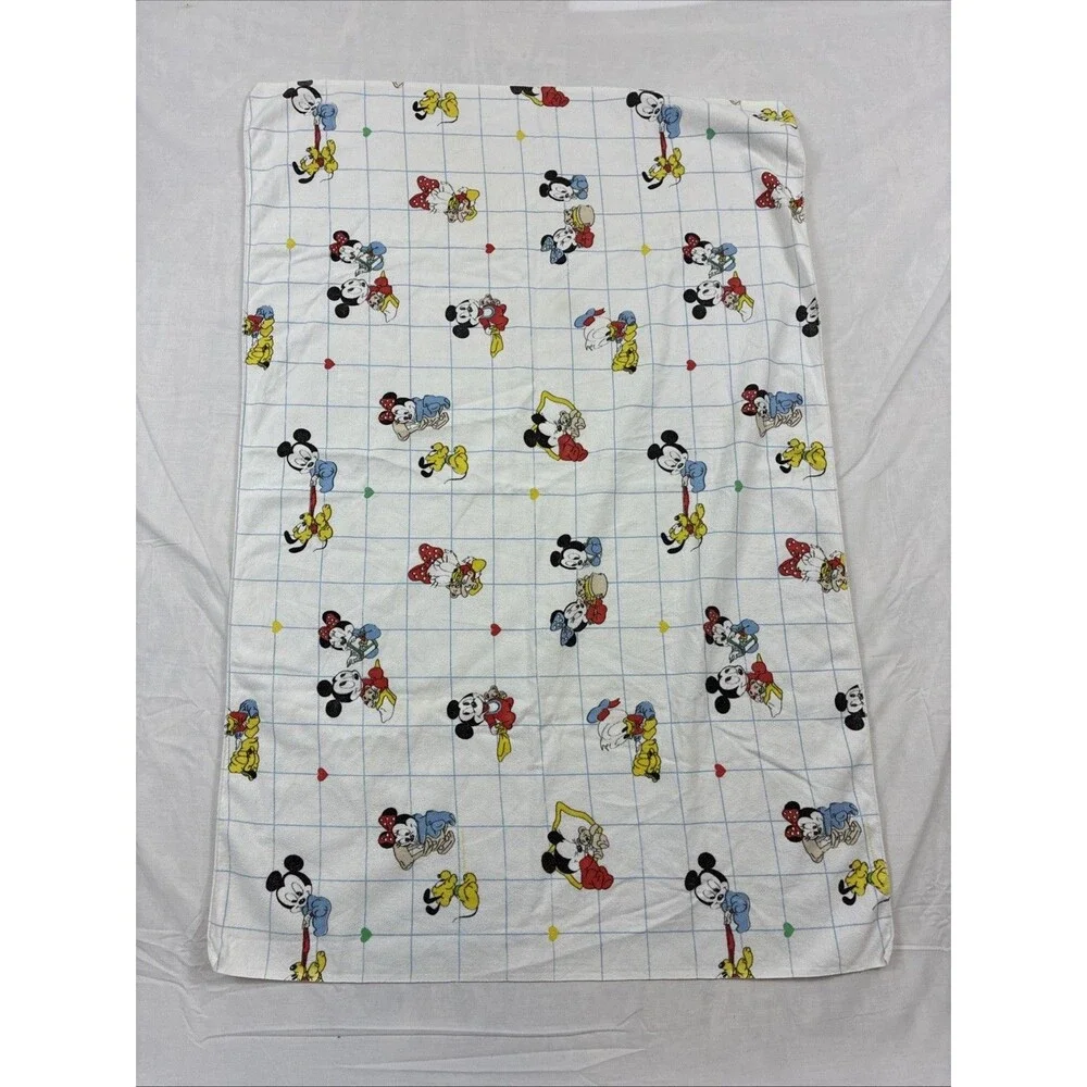 Vintage Disney Babies Mickey Minnie Mouse Baby Receiving Blanket Donald